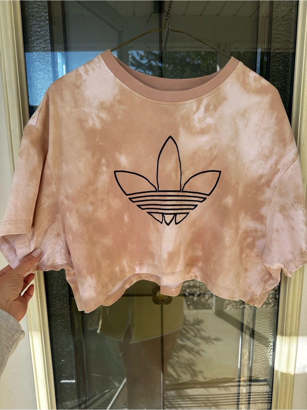 Adidas Women’s Tan tie dye cropped tee